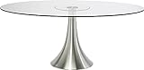 Kare Design Tisch Grande Possibilita 180x120cm, runder Esstisch, runder Glastisch,Aluminium, (H/B/T)...