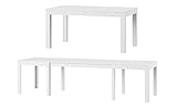 MPS groß praktisch Tisch WENUS 160-300x90x76cm Weiß Matt 4-12 Personen Esstisch mit ausziehbarer Tischplatte...
