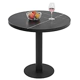 Mingone Esstisch Rund Küchentisch Esszimmertisch Klein mit Marmor Tischplatte Runder Tisch mit Metallbein...