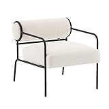 Mingone Sessel Loungesessel Kleines Sofa Lammwolle Modern Design Teddy Sessel Stoff mit Armlehne für...