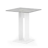 Vicco Esstisch EWERT Küchentisch Esszimmer Tisch Säulentisch weiß 65x65 cm (Weiß/Beton)