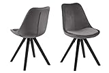 Eine Marke von Amazon - Movian Arendsee - Set aus 2 Esszimmerstühlen, 55 x 48,5 x 85 cm, Dunkelgrauer Stoff,...