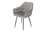 Orville Vinny Samt Designer Esstisch Stuhl | stilvolle und einfache Montage | Auch ideal als Schminktisch...