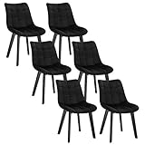 EUGAD 0656BY-6 Esszimmerstühle 6 Stück Wohnzimmerstuhl Polsterstuhl Küchenstuhl mit Rückenlehne,...
