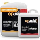 epoxid1® Epoxidharz mit Härter 7kg Set | glasklar & blasenfrei | ideal zum Gießen von Rivertable und...