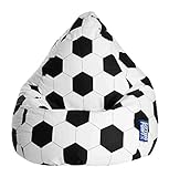 Sitzsack für Kinder, Fussball Motiv, Baumwoll Bezug | Bequemer Sitzsackfussball 100% Öko-Tex zertifiziert