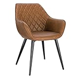WOLTU Esszimmerstühle BH251br-1 1x Küchenstuhl Wohnzimmerstuhl Polsterstuhl mit Armlehen Design Stuhl...
