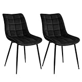 WOLTU® Esszimmerstühle BH142sz-2 2er Set Küchenstuhl Polsterstuhl Wohnzimmerstuhl Sessel mit Rückenlehne,...