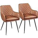 Yaheetech 2er Esszimmerstühle mit Armlehne Sessel für Wohnzimmer/Esszimmer Polsterstuhl Küchenstuhl Bezug...