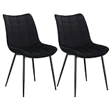 WOLTU® Esszimmerstühle BH142sz-2 2er Set Küchenstuhl Polsterstuhl Wohnzimmerstuhl Sessel mit Rückenlehne,...