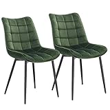 WOLTU® Esszimmerstühle BH142dgn-2 2er Set Küchenstuhl Polsterstuhl Wohnzimmerstuhl Sessel mit Rückenlehne,...