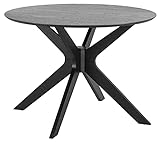 AC Design Furniture Dion runder Esstisch für 4 Personen schwarz, Küchentisch aus Holz, Esstisch für kleine...