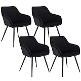 WOLTU 4 x Esszimmerstühle 4er Set Esszimmerstuhl Küchenstuhl Polsterstuhl Design Stuhl mit Armlehnen, mit...