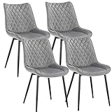 WOLTU 4 x Esszimmerstühle 4er Set Esszimmerstuhl Küchenstuhl Polsterstuhl Design Stuhl mit Rückenlehne, mit...