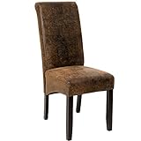 tectake® Edler Esszimmerstuhl aus Kunstleder | Stuhl mit hoher Rückenlehne | qualitativ hochwertig |...