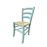 ZStyle, Stuhl Venedig, farbiges Holz, Stroh, für Restaurant, Agrotourismus, Küche, Haus -Grün, Blau, Gelb,...