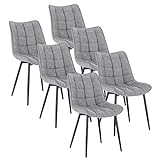 WOLTU 6 x Esszimmerstühle 6er Set Esszimmerstuhl Küchenstuhl Polsterstuhl Design Stuhl mit Rückenlehne, mit...
