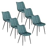 WOLTU 6 x Esszimmerstühle 6er Set Esszimmerstuhl Küchenstuhl Polsterstuhl Design Stuhl mit Rückenlehne, mit...