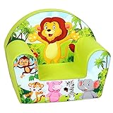 DELSIT Kindersessel Babysessel Kinder Sessel Baby Sitz Kindermöbel für Jungen Zoo Grün
