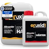 epoxid1® Epoxidharz mit Härter 6,3kg Set | glasklar & blasenfrei | ideal zum Gießen von Rivertable und...