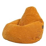 Icon Sitzsack-Sessel Flauschig „Dalton“ für Kinder, Gelb, Cord, Kindersitzsack, Groß, Sitzsack Kinder...